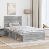 Struttura del letto Grigio Sonoma 100 x 200 cm Pino massello