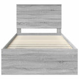 Struttura del letto Grigio Sonoma 100 x 200 cm Pino massello
