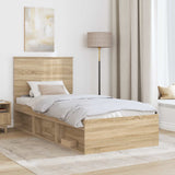 Struttura del letto Rovere Sonoma 90 x 190 cm Pino massello