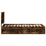 Struttura del letto Rovere fumé 90 x 200 cm Pino massello