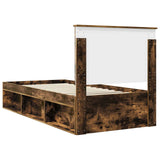 Struttura del letto Rovere fumé 90 x 190 cm Pino massello
