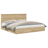 Letto con Contenitore con testiera Rovere Sonoma 200 x 200 cm