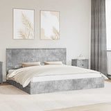 Letto con Contenitore con testiera Grigio cemento 200 x 200 cm