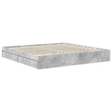 Letto con Contenitore con testiera Grigio cemento 200 x 200 cm
