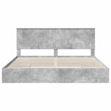 Letto con Contenitore con testiera Grigio cemento 200 x 200 cm