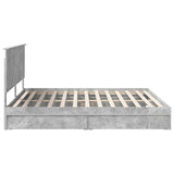 Letto con Contenitore con testiera Grigio cemento 200 x 200 cm