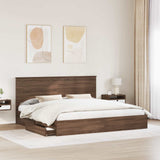 Letto con Contenitore con testiera Rovere Marrone 200 x 200 cm