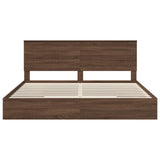 Letto con Contenitore con testiera Rovere Marrone 200 x 200 cm
