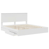Letto con Contenitore Bianco 180 x 200 cm Legno truciolato