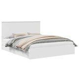 Letto con Contenitore Bianco 160 x 200 cm Legno truciolato