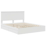 Letto con Contenitore Bianco 160 x 200 cm Legno truciolato