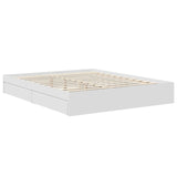 Letto con Contenitore Bianco 160 x 200 cm Legno truciolato