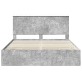 Letto con Contenitore con testiera Grigio cemento 160 x 200 cm