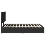 Letto con Contenitore Nero 150 x 200 cm Legno truciolato