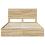 Letto con Contenitore con testiera Rovere Sonoma 150 x 200 cm
