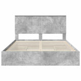 Letto con Contenitore con testiera Grigio cemento 150 x 200 cm