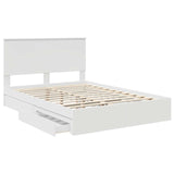 Letto con Contenitore Bianco 140 x 200 cm Legno truciolato