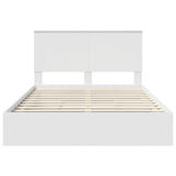 Letto con Contenitore Bianco 140 x 200 cm Legno truciolato