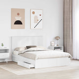 Letto con Contenitore Bianco 140 x 190 cm Legno truciolato