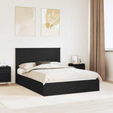 Letto con Contenitore Nero 140 x 190 cm Legno truciolato