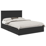 Letto con Contenitore Nero 140 x 190 cm Legno truciolato