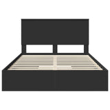 Letto con Contenitore Nero 140 x 190 cm Legno truciolato
