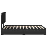 Letto con Contenitore Nero 140 x 190 cm Legno truciolato