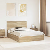 Letto con Contenitore con testiera Rovere Sonoma 135 x 190 cm