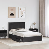Letto con Contenitore Nero 120 x 200 cm Legno truciolato