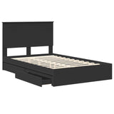 Letto con Contenitore Nero 120 x 200 cm Legno truciolato