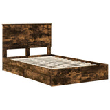 Letto con Contenitore con testiera Rovere fumé 120 x 200 cm