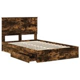 Letto con Contenitore con testiera Rovere fumé 120 x 200 cm