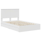 Letto con Contenitore Bianco 120 x 190 cm Legno truciolato
