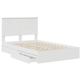 Letto con Contenitore Bianco 120 x 190 cm Legno truciolato