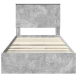 Letto con Contenitore con testiera Grigio cemento 100 x 200 cm