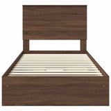 Letto con Contenitore con testiera Rovere Marrone 100 x 200 cm