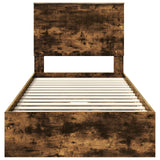 Letto con Contenitore Rovere fumé 90 x 200 cm Legno truciolato