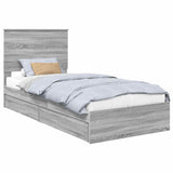 Letto con Contenitore con testiera Grigio Sonoma 90 x 200 cm