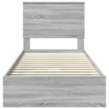 Letto con Contenitore con testiera Grigio Sonoma 90 x 200 cm