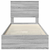 Letto con Contenitore con testiera Grigio Sonoma 90 x 190 cm
