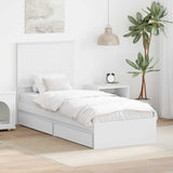 Letto con Contenitore Bianco 75 x 190 cm Legno truciolato