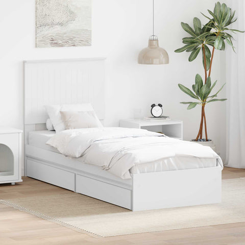 Letto con Contenitore Bianco 75 x 190 cm Legno truciolato