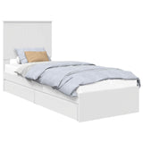 Letto con Contenitore Bianco 75 x 190 cm Legno truciolato