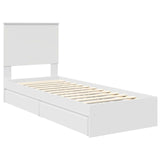 Letto con Contenitore Bianco 75 x 190 cm Legno truciolato