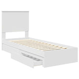 Letto con Contenitore Bianco 75 x 190 cm Legno truciolato
