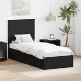 Letto con Contenitore Nero 75 x 190 cm Legno truciolato