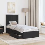 Letto con Contenitore Nero 75 x 190 cm Legno truciolato