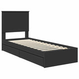Letto con Contenitore Nero 75 x 190 cm Legno truciolato