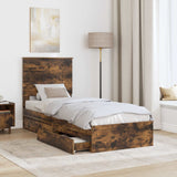 Letto con Contenitore Rovere fumé 75 x 190 cm Legno truciolato