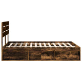 Struttura del letto Rovere fumé 150 x 200 cm Pino massello
